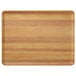 A Carlisle Glasteel wood grain tray with a wood surface and stripes.