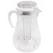 A clear Cal-Mil acrylic pitcher with a white lid and handle.