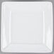 A white square plate with a white rectangular object with black lines.