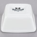 A bright white TuxTrendz square china ramekin.