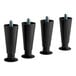 A group of four black plastic Scotsman ice bin legs with screws.