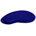 A cobalt blue melamine palette plate with a circular shape.