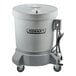 A large, gray, electric polyethylene salad dryer with a lid, control panel, and wheels, branded with the Hobart logo.