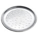 An American Metalcraft aluminum round pizza pan with holes.