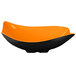 An orange and black GET Brasilia melamine bowl.
