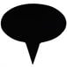 A white oval chalkboard with a black speech bubble border.