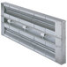 A light fixture with several bulbs on a metal duct.