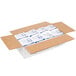 A white and blue cardboard box filled with white Polar Tech Re-Freez-R-Brix freeze packs.