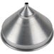 An American Metalcraft silver metal funnel with a built-in strainer.