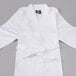 A pack of white Oxford waffle weave bath robes.