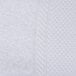 A close up of an Oxford Miasma white towel with a pattern.