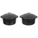Lodge ECMCR11 10 oz. Matte Black Color Enamel Mini Cocotte - 2/Set