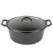 A Lodge Pro-Logic 7 Qt. Pre-Seasoned Cast Iron Dutch Oven with lid.