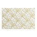 A white 3-ply glassine candy box pad with a gold floral pattern.