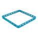 A blue plastic full size open rack extender with a lattice design, used for dishwashing racks.