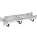 A silver metal Winholt U-Boat utility cart with wheels.