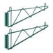 A pair of green metal Regency wall mounting brackets.