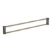 A metal bar with two metal rods, used as an end shelf rail for Cambro Camshelving®.