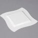 A white Fineline square plastic plate.