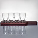 Anchor Hocking Craft Brews Beer Flight - 4 Glasses with Red Brown Wood Paddle