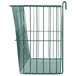 A green Metro wire storage basket with a wire handle.