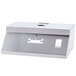 A silver metal rectangular dome with holes.