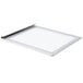 A white rectangular door assembly with a glass panel.
