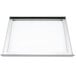 A white square door assembly with a metal frame.