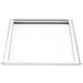 A white square door with a metal frame.