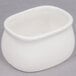 An American Metalcraft white porcelain sugar packet holder with a lid.