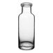 A close up of a clear glass Libbey Helio Water Bottle with a cap.