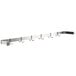 A Regency stainless steel wall mounted pot rack with hooks on it.