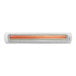 A white rectangular Bromic Heating Tungsten Smart-Heat electric patio heater with orange and yellow elements.