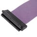 A black wall-mount stanchion with a purple retractable belt.