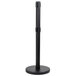 A black pole with a round base.