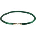 A green velvet rope with brass ends.