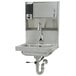 An Advance Tabco stainless steel hand sink with an electric faucet.