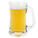 A Libbey glass beer mug filled with beer.