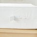 A white Bargoose Elite full mattress cover with a zipper.