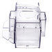 A clear plastic box with black trim containing a Waring blender motor housing.