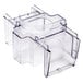A clear plastic motor housing with a hole for a Waring blender.