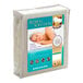 A white Bargoose Hybrid zippered mattress encasement on a mattress.