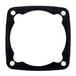 A black rubber gasket with holes for a Waring blender plate.