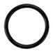 A black circle with a white background.
