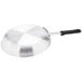 A Carlisle aluminum non-stick frying pan with a black handle.