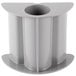 A grey plastic Robot Coupe large pusher with a hole in it.