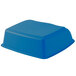 A blue plastic container with a lid.