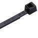A black plastic Waring wire tie with a square end and a square hole.