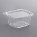 A Dart ClearPac clear plastic container with a flat lid.