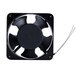 A black fan assembly for a Waring conveyor toaster with wires.